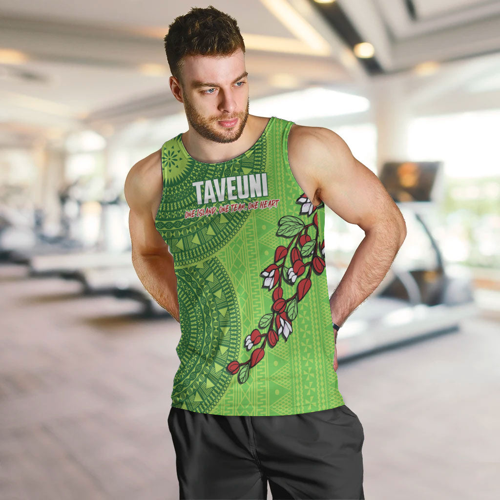 Taveuni Fiji 2026 Rugby Custom Men Tank Top Tagimoucia Fijian Tapa Pattern LT14 Green - Polynesian Pride