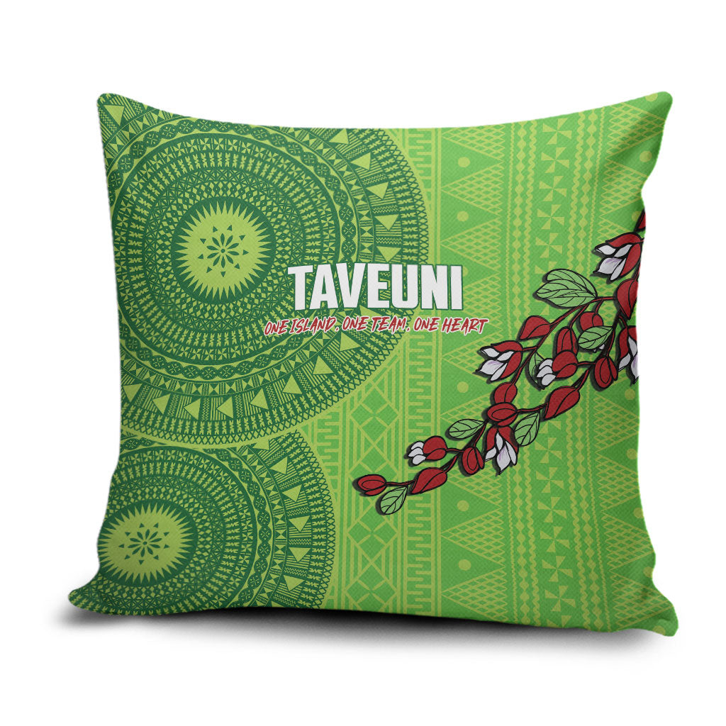 Taveuni Fiji 2026 Rugby Pillow Cover Tagimoucia Fijian Tapa Pattern LT14 Green - Polynesian Pride
