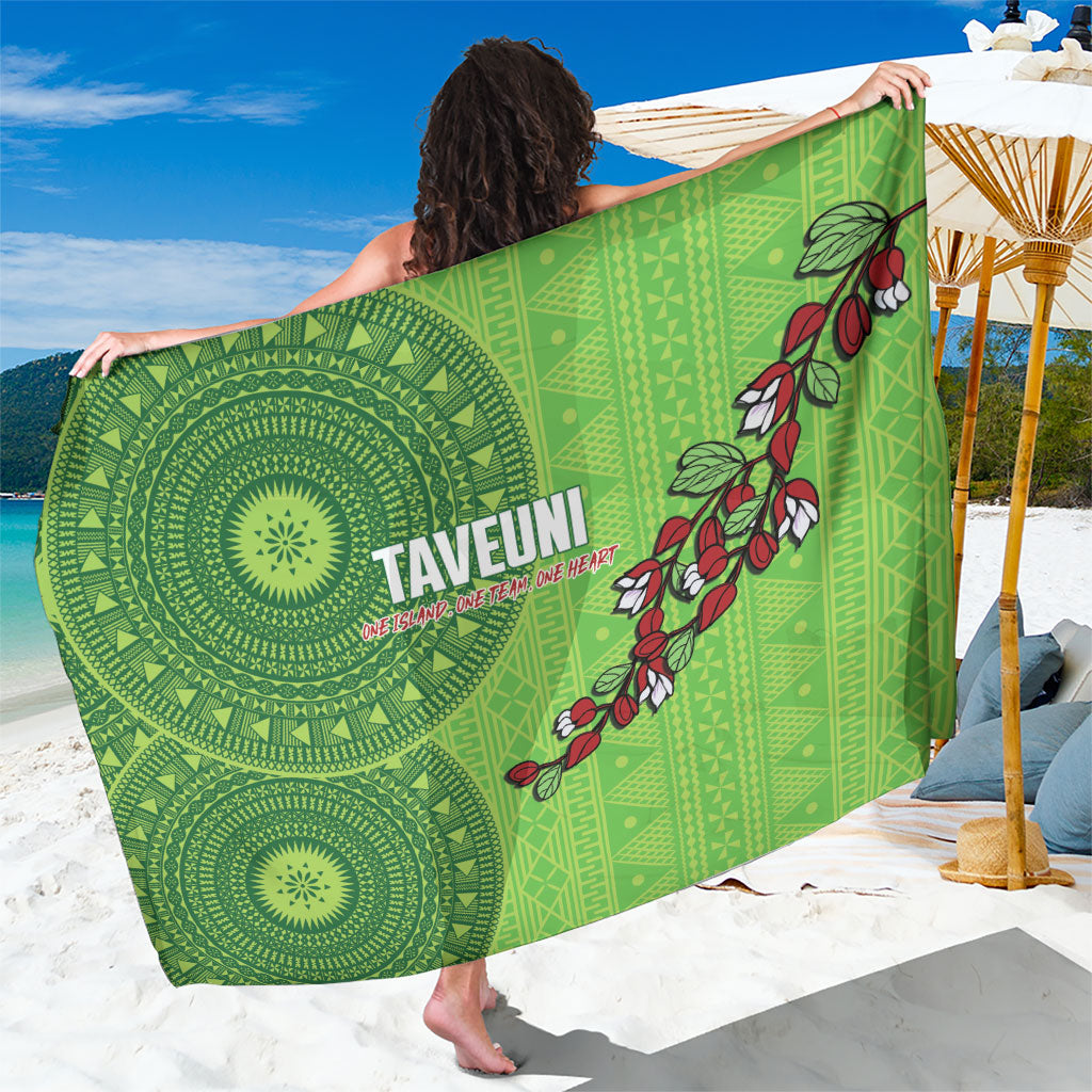 Taveuni Fiji 2026 Rugby Sarong Tagimoucia Fijian Tapa Pattern LT14 One Size 44 x 66 inches Green - Polynesian Pride