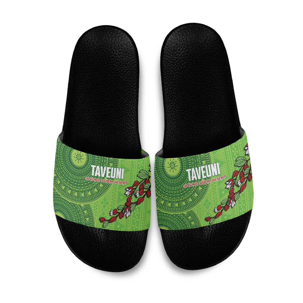 Taveuni Fiji 2026 Rugby Slide Sandals Tagimoucia Fijian Tapa Pattern