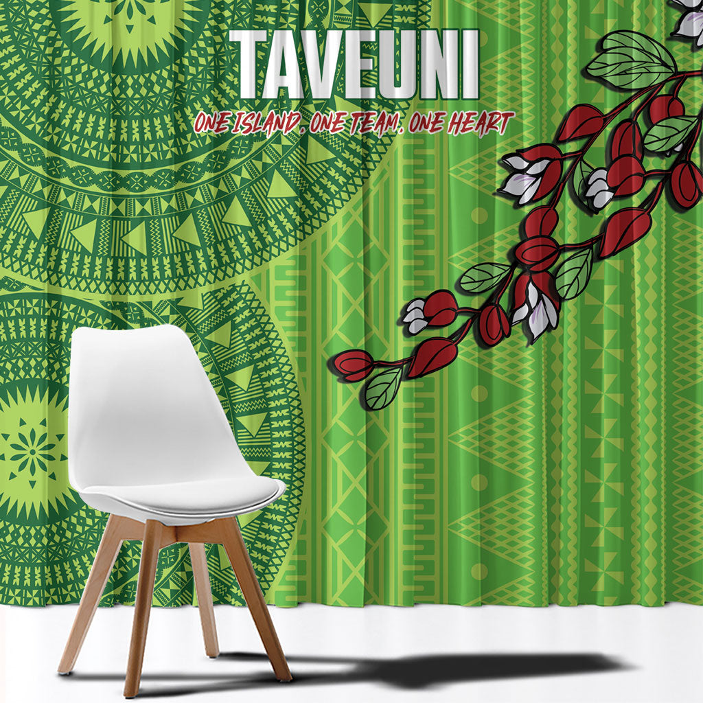 Taveuni Fiji 2026 Rugby Window Curtain Tagimoucia Fijian Tapa Pattern LT14 - Polynesian Pride