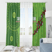 Taveuni Fiji 2026 Rugby Window Curtain Tagimoucia Fijian Tapa Pattern LT14 - Polynesian Pride