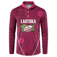 Lautoka Fiji 2026 Rugby Custom Button Sweatshirt Go Maroons Fijian Tapa Pattern LT14 Maroon - Polynesian Pride