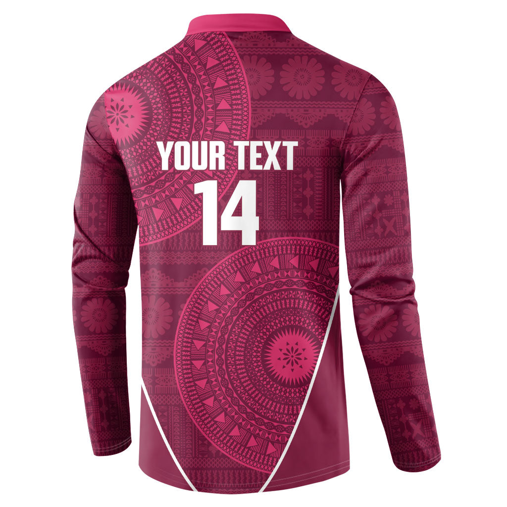 Lautoka Fiji 2026 Rugby Custom Button Sweatshirt Go Maroons Fijian Tapa Pattern LT14 - Polynesian Pride
