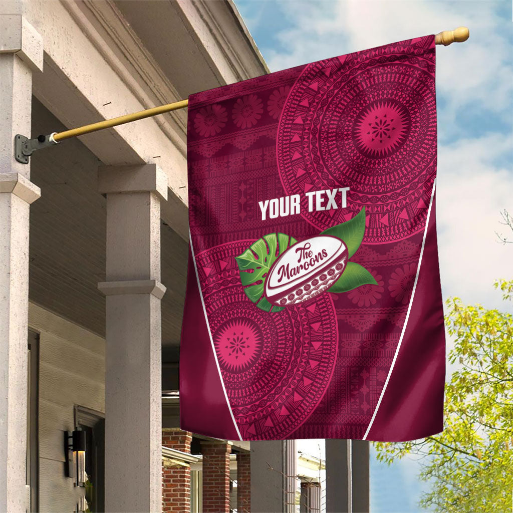 Lautoka Fiji 2026 Rugby Custom Garden Flag Go Maroons Fijian Tapa Pattern LT14 House Flag Maroon - Polynesian Pride