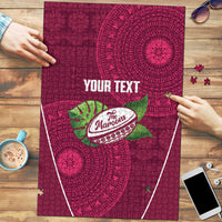 Lautoka Fiji 2026 Rugby Custom Puzzle Go Maroons Fijian Tapa Pattern LT14 Maroon - Polynesian Pride