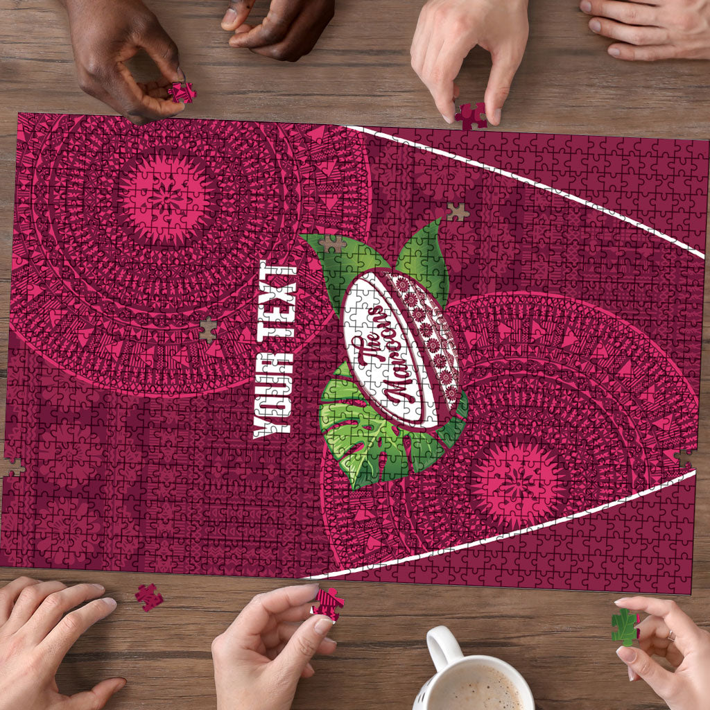 Lautoka Fiji 2026 Rugby Custom Puzzle Go Maroons Fijian Tapa Pattern LT14 - Polynesian Pride