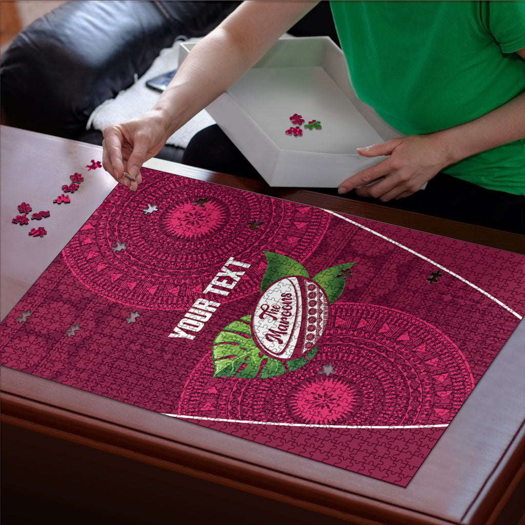 Lautoka Fiji 2026 Rugby Custom Puzzle Go Maroons Fijian Tapa Pattern LT14 - Polynesian Pride