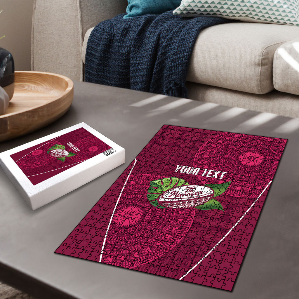 Lautoka Fiji 2026 Rugby Custom Puzzle Go Maroons Fijian Tapa Pattern LT14 - Polynesian Pride