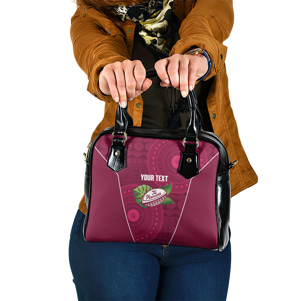 Lautoka Fiji 2026 Rugby Custom Shoulder Handbag Go Maroons Fijian Tapa Pattern LT14 One Size Maroon - Polynesian Pride