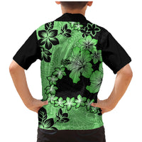 Green Hawaii Family Matching Mermaid Dress and Hawaiian Shirt Tapa Cloth Mix Tropical Flowers Pastel Vibes LT14 - Polynesian Pride