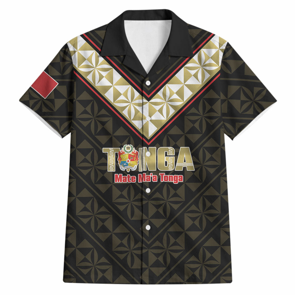 Mate Maa Tonga Rugby Custom Hawaiian Shirt 2026 Tongan Ngatu Pattern Black LT14 Black - Polynesian Pride
