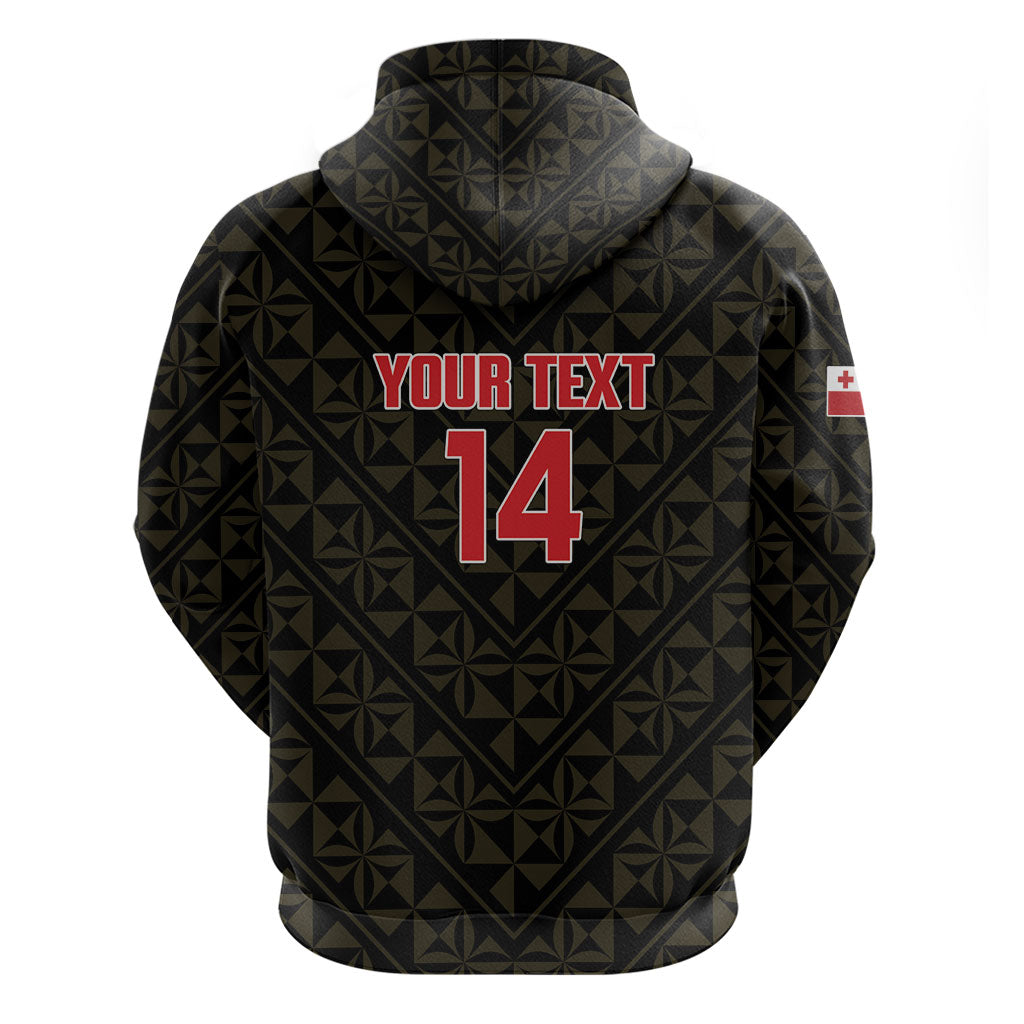 Mate Maa Tonga Rugby Custom Hoodie 2026 Tongan Ngatu Pattern Black LT14 - Polynesian Pride