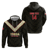 Mate Maa Tonga Rugby Custom Hoodie 2026 Tongan Ngatu Pattern Black LT14 - Polynesian Pride