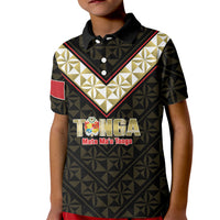 Mate Maa Tonga Rugby Custom Kid Polo Shirt 2026 Tongan Ngatu Pattern Black LT14 Kid Black - Polynesian Pride