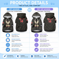 Mate Maa Tonga Rugby Custom Pet Hoodie 2026 Tongan Ngatu Pattern Black LT14 - Polynesian Pride