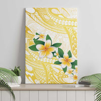 Gold And White Polynesia Plumeria Canvas Wall Art Curves Tropical Vibes LT14 - Polynesian Pride