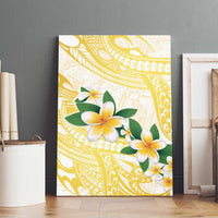 Gold And White Polynesia Plumeria Canvas Wall Art Curves Tropical Vibes LT14 - Polynesian Pride