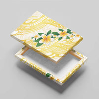 Gold And White Polynesia Plumeria Canvas Wall Art Curves Tropical Vibes LT14 - Polynesian Pride