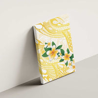 Gold And White Polynesia Plumeria Canvas Wall Art Curves Tropical Vibes LT14 - Polynesian Pride