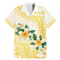 Gold And White Polynesia Plumeria Family Matching Mermaid Dress and Hawaiian Shirt Curves Tropical Vibes