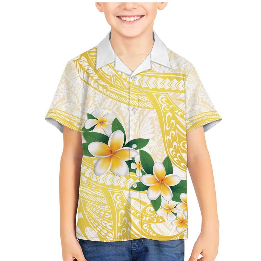 Gold And White Polynesia Plumeria Family Matching Mermaid Dress and Hawaiian Shirt Curves Tropical Vibes