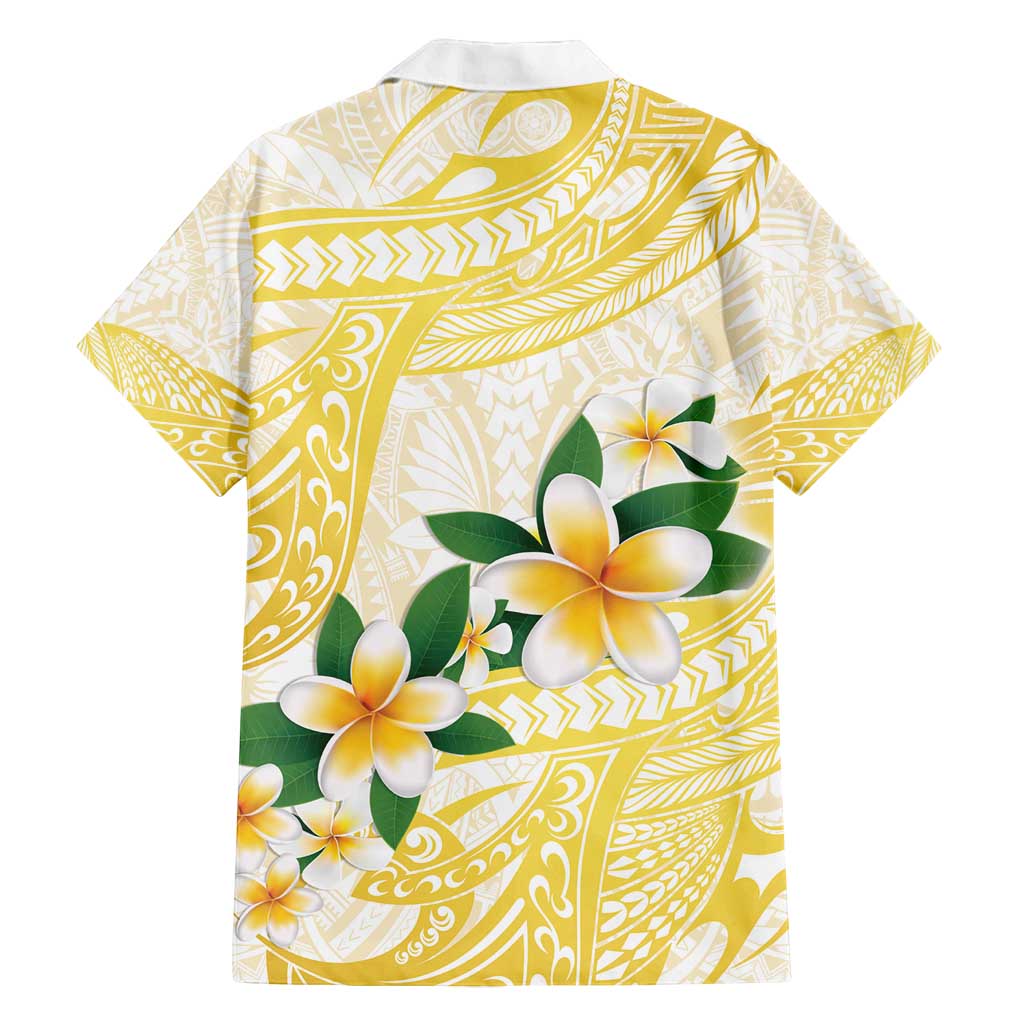 Gold And White Polynesia Plumeria Family Matching Tank Maxi Dress and Hawaiian Shirt Curves Tropical Vibes LT14 - Polynesian Pride