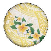 Gold And White Polynesia Plumeria Spare Tire Cover Curves Tropical Vibes LT14 - Polynesian Pride