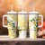 Gold And White Polynesia Plumeria Tumbler With Handle Curves Tropical Vibes