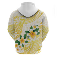 Gold And White Polynesia Plumeria Zip Hoodie Curves Tropical Vibes LT14 - Polynesian Pride