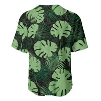 Green Hawaii Kukui Nut Lei Baseball Jersey Hawaiian Pattern Monstera Tropical Vibes - Polynesian Pride