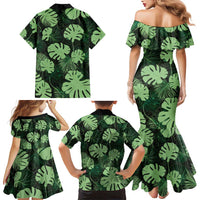 Green Hawaii Kukui Nut Lei Family Matching Mermaid Dress and Hawaiian Shirt Hawaiian Pattern Monstera Tropical Vibes LT14 - Polynesian Pride