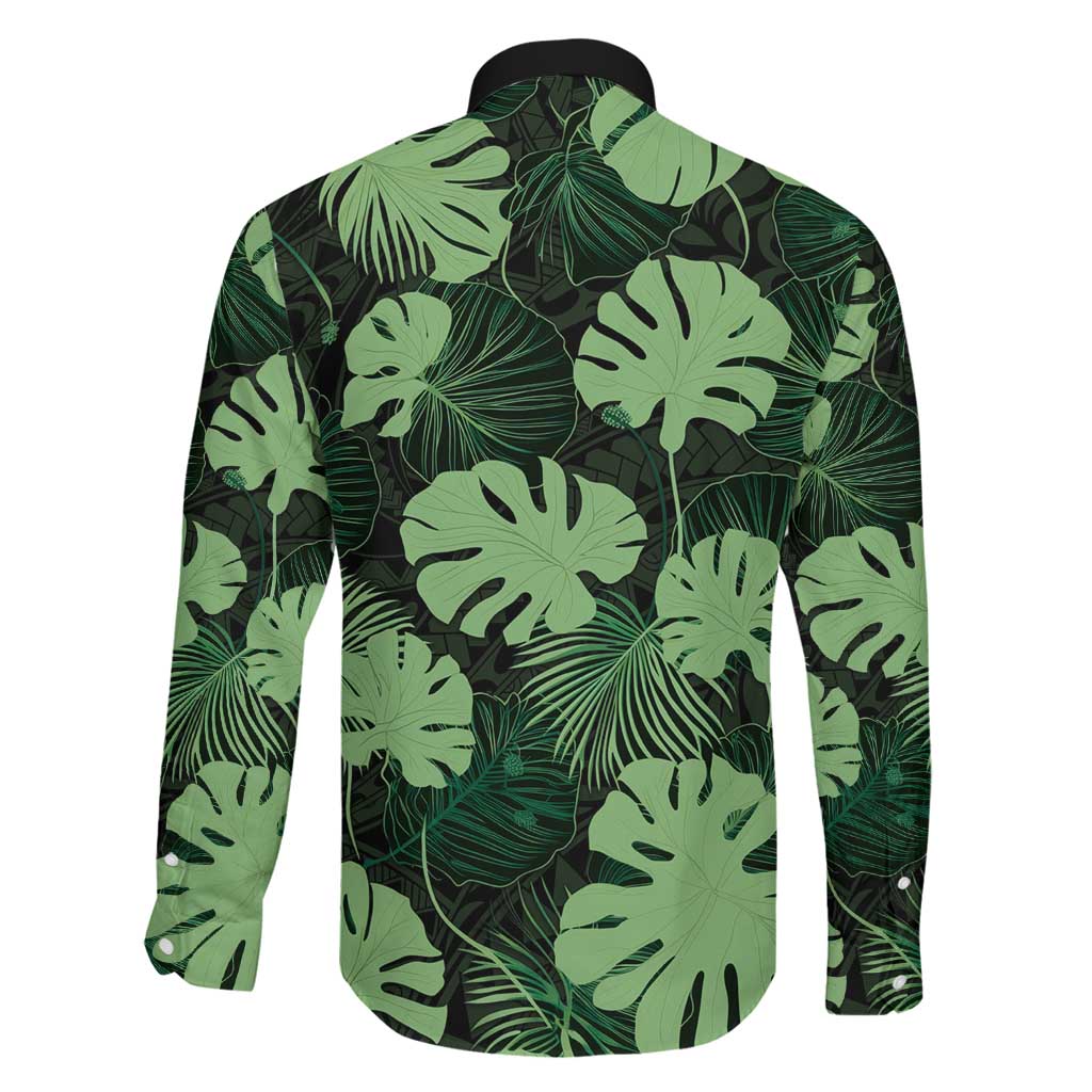 Green Hawaii Kukui Nut Lei Family Matching Tank Maxi Dress and Hawaiian Shirt Hawaiian Pattern Monstera Tropical Vibes LT14 - Polynesian Pride