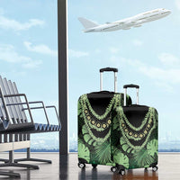 Green Hawaii Kukui Nut Lei Luggage Cover Hawaiian Pattern Monstera Tropical Vibes LT14 - Polynesian Pride