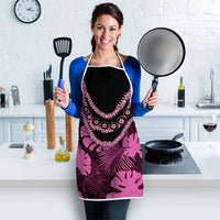 Pink Hawaii Kukui Nut Lei Apron Hawaiian Pattern Monstera Tropical Vibes - Polynesian Pride