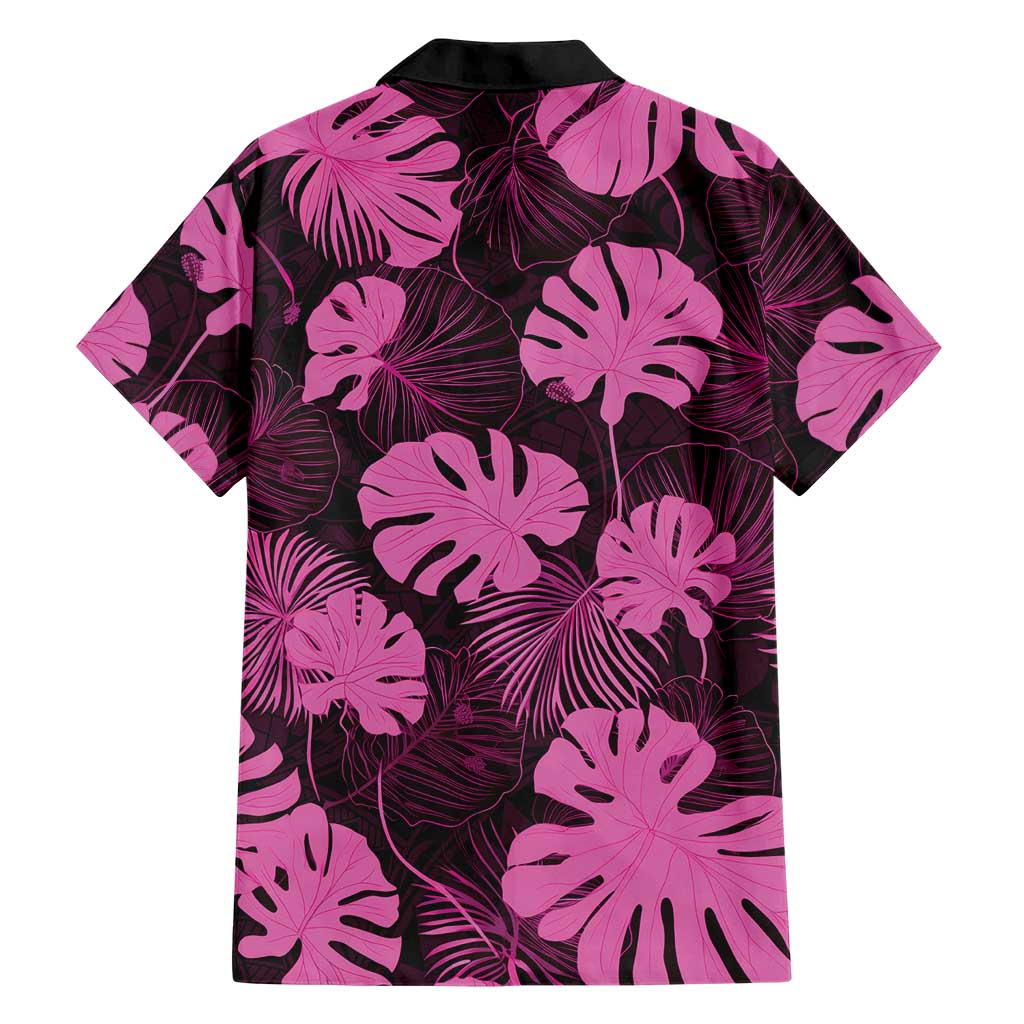Pink Hawaii Kukui Nut Lei Hawaiian Shirt Hawaiian Pattern Monstera Tropical Vibes - Polynesian Pride