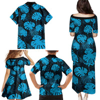 Blue Hawaii Kukui Nut Lei Family Matching Puletasi and Hawaiian Shirt Hawaiian Pattern Monstera Tropical Vibes - Polynesian Pride