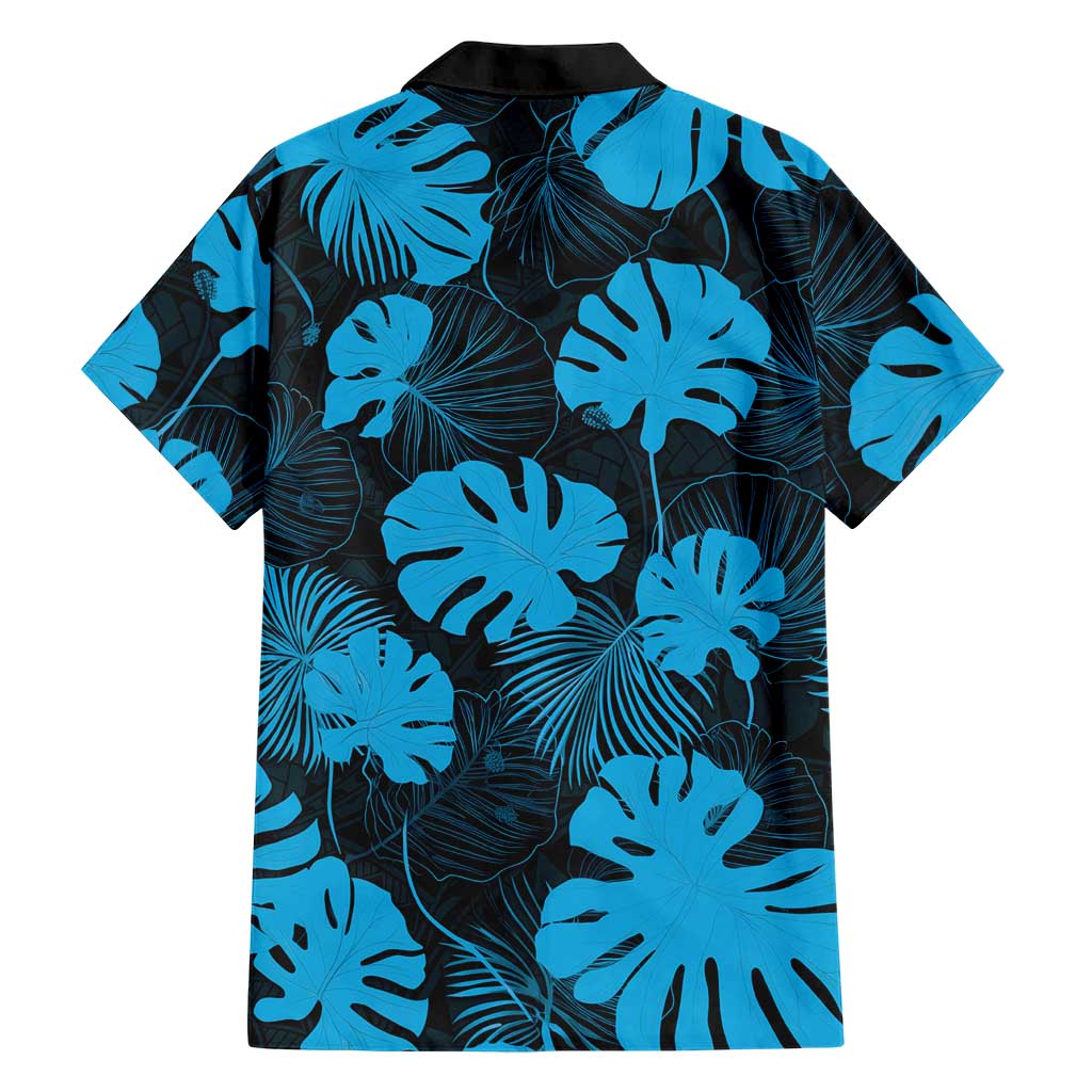 Blue Hawaii Kukui Nut Lei Hawaiian Shirt Hawaiian Pattern Monstera Tropical Vibes - Polynesian Pride