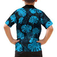 Blue Hawaii Kukui Nut Lei Hawaiian Shirt Hawaiian Pattern Monstera Tropical Vibes - Polynesian Pride