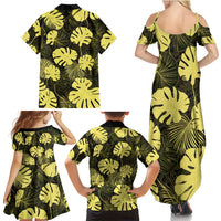 Yellow Hawaii Kukui Nut Lei Family Matching Summer Maxi Dress and Hawaiian Shirt Hawaiian Pattern Monstera Tropical Vibes LT14 - Polynesian Pride