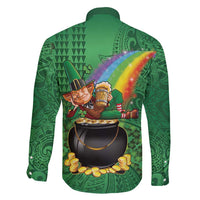 Hawaii Saint Patrick's Day Family Matching Mermaid Dress and Hawaiian Shirt Funny Leprechaun With Pot Of Gold - Polynesian Tattoo LT14 - Polynesian Pride