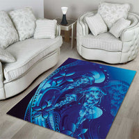 Purple Paradise Polynesia Jellyfish Area Rug Plumeria Polynesian Tattoo Glowing Vibes LT14 - Polynesian Pride