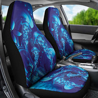 Purple Paradise Polynesia Jellyfish Car Seat Cover Plumeria Polynesian Tattoo Glowing Vibes