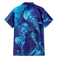 Purple Paradise Polynesia Jellyfish Family Matching Off Shoulder Maxi Dress and Hawaiian Shirt Plumeria Polynesian Tattoo Glowing Vibes LT14 - Polynesian Pride