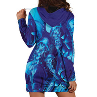 Purple Paradise Polynesia Jellyfish Hoodie Dress Plumeria Polynesian Tattoo Glowing Vibes LT14 - Polynesian Pride