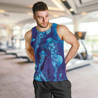 Purple Paradise Polynesia Jellyfish Men Tank Top Plumeria Polynesian Tattoo Glowing Vibes