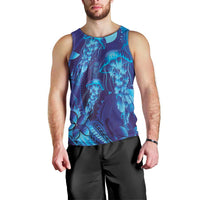 Purple Paradise Polynesia Jellyfish Men Tank Top Plumeria Polynesian Tattoo Glowing Vibes