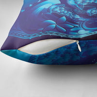 Purple Paradise Polynesia Jellyfish Pillow Cover Plumeria Polynesian Tattoo Glowing Vibes