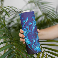 Purple Paradise Polynesia Jellyfish Skinny Tumbler Plumeria Polynesian Tattoo Glowing Vibes LT14 - Polynesian Pride
