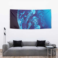 Purple Paradise Polynesia Jellyfish Tapestry Plumeria Polynesian Tattoo Glowing Vibes LT14 - Polynesian Pride